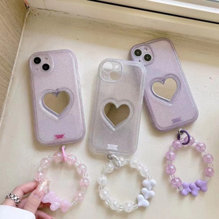 เคสโทรศัพท์มือถือกระจก ลายหัวใจ สําหรับ iPhone 11 12 12pro 12promax 13 13pro 13promax 14 14pro 14promax