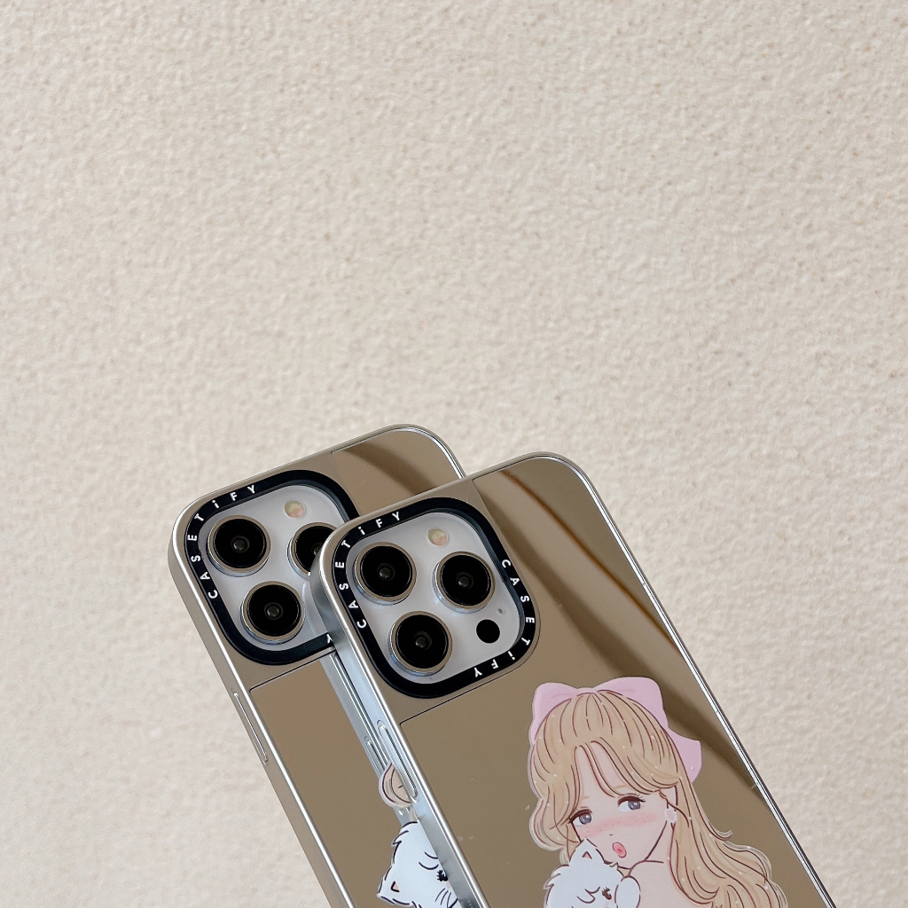 mikko-เคสโทรศัพท์มือถือแบบกระจก-ชุบไฟฟ้า-สีเงิน-สําหรับ-iphone11-12-13-14-15-promax