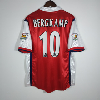 เสื้อกีฬาแขนสั้น ลายทีมชาติฟุตบอล Arsenal HENRY BERGKAMP 98-99 ชุดเหย้า คุณภาพสูง สไตล์เรโทร