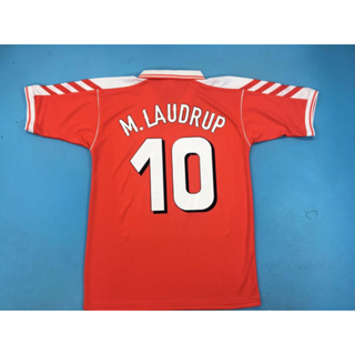 เสื้อกีฬาแขนสั้น ลายทีมชาติฟุตบอล Den mark M.LAUDRUP B.LAUDRUP 1998 ชุดเหย้า คุณภาพสูง สไตล์เรโทร