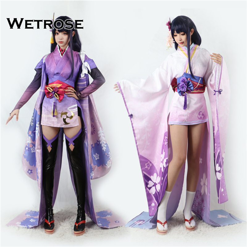 【Wetrose】ชุดกิโมโนคอสเพลย์ Raiden Shogun Baal EI Kage Shadow Kagemusha ...