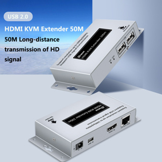 Dtech สายเคเบิลเครือข่าย HDMI USB2.0 Kvm 50 เมตร HDMI เป็น RJ45 HD HDMI Extender 50 เมตร