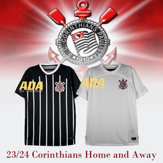 เสื้อกีฬาแขนสั้น ลายทีมชาติฟุตบอล Corinthians 23-24 ชุดเหย้า สําหรับผู้ชาย ไซซ์ S - 2XL