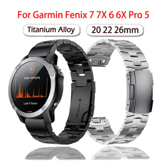 สายนาฬิกาข้อมือไทเทเนียม โลหะ แบบเปลี่ยน สําหรับ Garmin Fenix 7X 7 6 6X 5 5X 3 HR Fenix 7 Pro