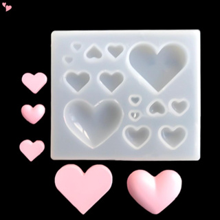 แม่พิมพ์ซิลิโคน เรซิ่น อีพ็อกซี่ รูปหัวใจน่ารัก สําหรับทําเครื่องประดับ ต่างหู ช็อคโกแลต เค้ก ฟองดองท์