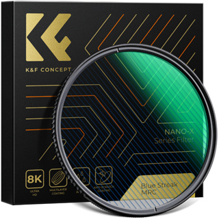 K&amp;f Concept ฟิลเตอร์กรองแสงสีฟ้า Nano-X Series 49 มม.-82 มม. (2 มม.) กระจกออปติคอล ใสมาก กันน้ํา กันสะท้อน ฟิล์มสีเขียว