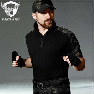 Eaglade เสื้อยืด แขนสั้น ลายกบยุทธวิธี ยืดหยุ่น สําหรับผู้ชาย YDJX-G2-DX