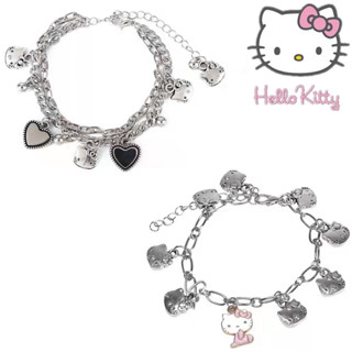 สร้อยข้อมือ โลหะผสม ลาย Hello Kitty Kt Cat น่ารัก สีชมพู เหมาะกับของขวัญวันเกิด สําหรับคู่รัก วันวาเลนไทน์