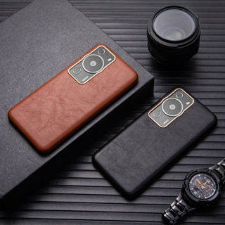 For Huawei P60 Pro Case ELVEV Shockproof High Quality Luxury PU Leather Flocking Inside Business Style Back Cover