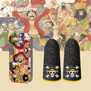 【One Piece】BlueWow 2023 Brand New Straw Hat Luffy PUBG Professional Gamer Dedicated Gaming Finger Cots Anti-Sweat Touch Screen Finger Sleeve.