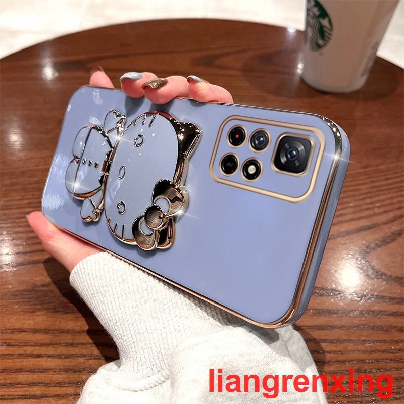 เคสโทรศัพท์มือถือ-ซิลิโคนนิ่ม-กันกระแทก-ลายการ์ตูนแมวคิตตี้-พร้อมกระจกแต่งหน้า-ออกแบบใหม่-สําหรับ-poco-m4-pro-5g-ddjzm01