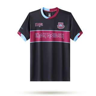 เสื้อกีฬาแขนสั้น ลายทีมชาติฟุตบอล West Ham Iron Maiden คุณภาพสูง สไตล์เรโทร
