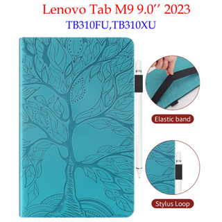 เคสแท็บเล็ตหนัง ฝาพับ พร้อมช่องใส่ปากกา สําหรับ Lenovo Tab M9 9.0 นิ้ว TB310FU TB310XU Lenovo Tab M 9 9.0 นิ้ว