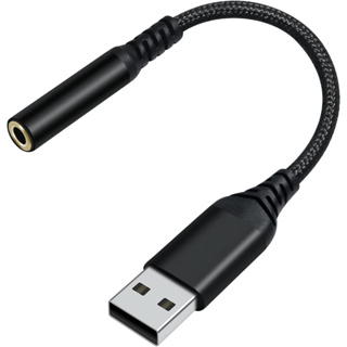 Dchav อะแดปเตอร์แจ็คเสียงไมโครโฟน USB เป็น 3.5 มม. USB-A เป็นสาย AUX 3.5 มม. อินเตอร์เฟซ TRRS ตัวเมีย 4 ขั้ว สําหรับหูฟัง ลําโพง PS4 PS5 PC แล็ปท็อป
