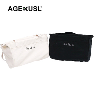 Agekusl กระเป๋าผ้าใบ ด้านหน้า สไตล์วินเทจ สําหรับจักรยานพับได้ Brompton 3Sixty Aceoffix