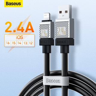 Baseus สายชาร์จ USB 2.4A สําหรับ iPhone 14 13 12 11 Pro Max Mini iPad iPhone 8 7