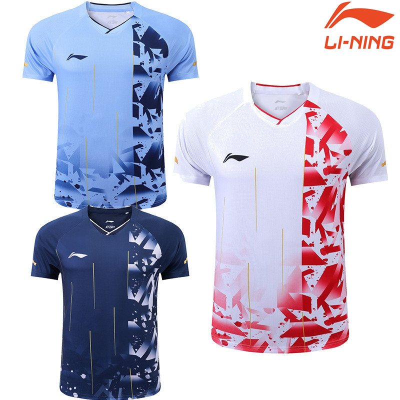 ชุดเครื่องแบบแบดมินตัน-li-ning-แขนสั้น-แบบแห้งเร็ว-สําหรับผู้ชาย-และผู้หญิง