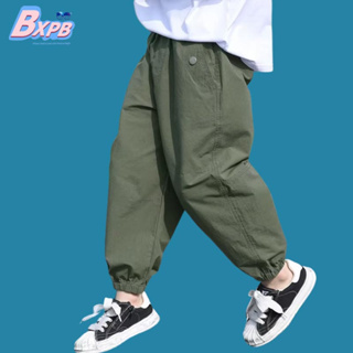 Bxpb- กางเกงขายาวลําลอง ผ้าฝ้าย บาง ทรงหลวม มีกระเป๋า ขนาดใหญ่ สไตล์เกาหลี สําหรับเด็ก 110-170