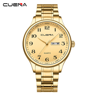 Cuena นาฬิกาข้อมือดิจิทัล ควอตซ์ ลําลอง สายสเตนเลส กันน้ํา เรียบง่าย สไตล์สปอร์ต แฟชั่นสําหรับผู้ชาย 6049S