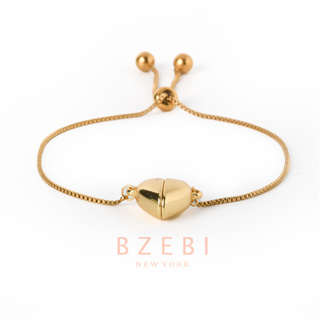 Bzebi สร้อยข้อมือแฟชั่น ผู้หญิง จี้หัวใจ สเตนเลส ชุบทอง 18K สไตล์เกาหลี ป้องกันสนิม เครื่องประดับ พรีเมี่ยม ไม่จางหาย ใส่อาบน้ําได้ 1219b