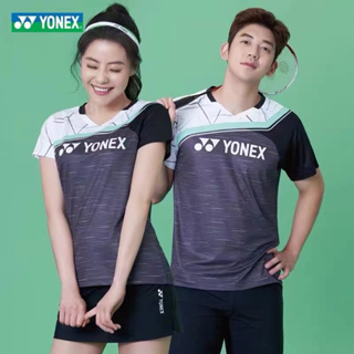 Yonex ชุดกีฬาแบดมินตัน แขนสั้น ซับเหงื่อ แห้งเร็ว สําหรับเด็กผู้ชาย และผู้หญิง