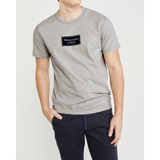 Abercrombie Fitch เสื้อยืดลําลอง แขนสั้น คอกลม พิมพ์ลายตัวอักษร สําหรับผู้ชาย 41S3G