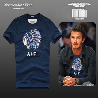 เสื้อยืดแขนสั้น คอกลม ผ้าฝ้าย พิมพ์ลาย Abercrombie Fitch แฟชั่นสําหรับผู้ชาย