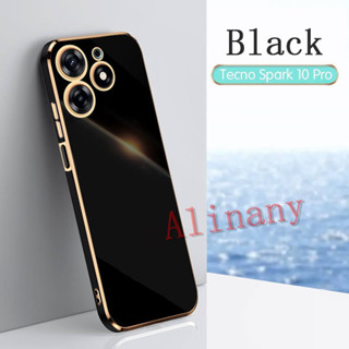 กรณี Tecno Spark 10 Pro 4G ฝาครอบเคส Soft TPU Electroplating Back Cover Shockproof Tecno Spark10 Pro K17 Phone Casing