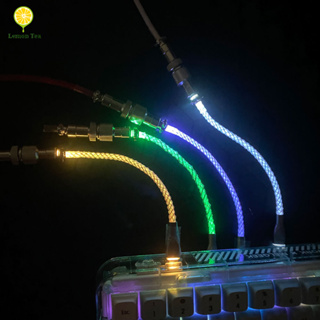 [พร้อมส่ง] สายเคเบิลขยายคีย์บอร์ด แบบเกลียว RGB เรืองแสง ไล่โทนสี