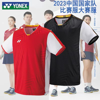 เสื้อกีฬาแบดมินตันแขนสั้น ระบายอากาศได้ดี แบบแห้งเร็ว สไตล์จีน สําหรับผู้ชาย และผู้หญิง 2023