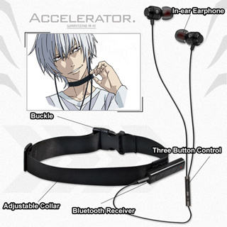 【Accelerator】Toaru Majutsu no Index ชุดหูฟังบลูทูธไร้สาย ปรับได้ พร้อมไมโครโฟน รองรับการ์ด TF คอสเพลย์อนิเมะญี่ปุ่น