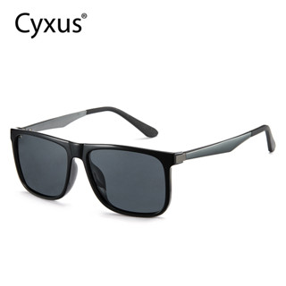 Cyxus แว่นตากันแดด เลนส์โพลาไรซ์ โลหะ ป้องกันรังสียูวี 400 Hd สําหรับผู้ชาย ผู้หญิง เหมาะกับการขับขี่ กลางแจ้ง 1074