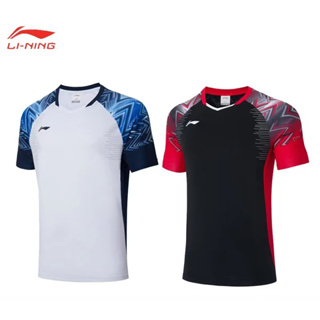 เสื้อกีฬาแบดมินตันแขนสั้น แบบแห้งเร็ว ลาย Li Ning สําหรับผู้ชาย และผู้หญิง 2023