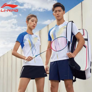Li Nings เสื้อกีฬาแขนสั้น ระบายอากาศ แห้งเร็ว สําหรับผู้ชายและผู้หญิง เล่นปิงปอง แบดมินตัน