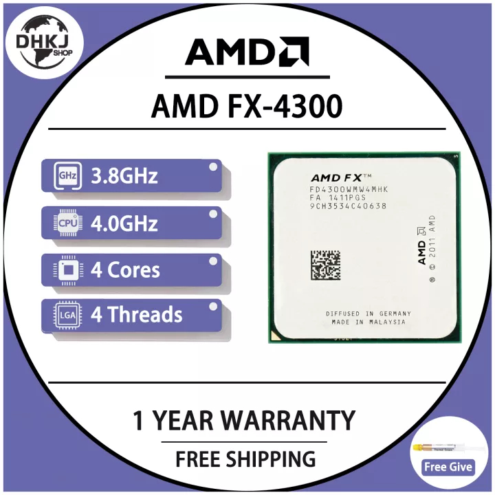 ซ็อกเก็ตโปรเซสเซอร์ CPU AMD FX Series FX4300 3.8GHz FX 4300 ...