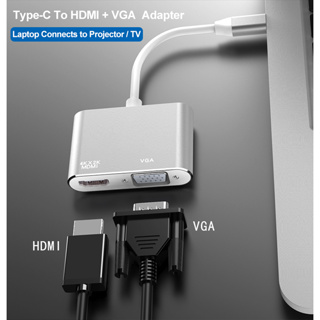 4 in 1 อะแดปเตอร์แปลงเสียงวิดีโอ USB 3.1 Type C เป็น HDMI VGA USB3.0 4K PD สําหรับแล็ปท็อป พีซี สมาร์ทโฟน ทีวี