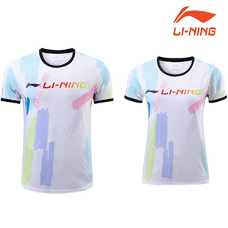 เสื้อกีฬาแบดมินตัน Li Ning คอกลม แขนสั้น แบบแห้งเร็ว แฟชั่นฤดูร้อน สําหรับผู้ชาย และผู้หญิง เหมาะกับการเล่นเทนนิส วอลเลย์บอล