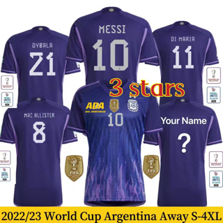 เสื้อกีฬาแขนสั้น ลายทีมชาติฟุตบอล Arg 22-23 ไซซ์ S - 4XL ชุดเยือน สําหรับผู้ชาย