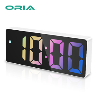 Oria นาฬิกาปลุกดิจิทัล พร้อมจอแสดงผล LED แสดงอุณหภูมิ และวันที่ ฟังก์ชั่นเลื่อนปลุก สั่งงานด้วยเสียง สําหรับห้องนอน บ้าน สํานักงาน