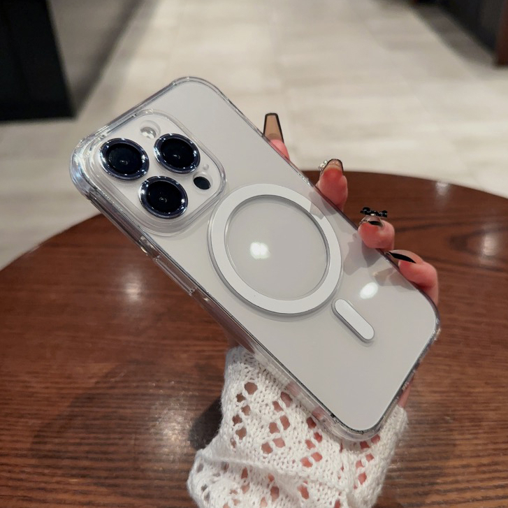 【Clear soft case/With lens film/blue color】เคส compatible for iPhone 11