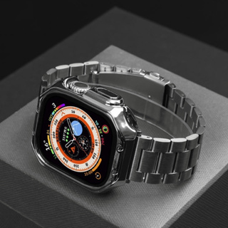 สายนาฬิกาข้อมือสเตนเลส TPU พร้อมเคส TPU สําหรับ iwatch band Series 7 6 5 4 3 2 1 SE iwatch 45 มม. 41 มม.