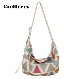 Canvas Bag Prettyzys 2023 Korean Large capacity Crossbody Bag For Women