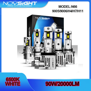 Novsight ไฟหน้ารถยนต์ LED N66 H4 HB2 15000lm 6500k สว่างมาก 80w 24v