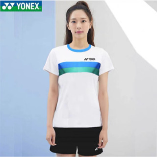 Yonex เสื้อกีฬาแบดมินตัน แขนสั้น แบบแห้งเร็ว สําหรับผู้ชาย และผู้หญิง