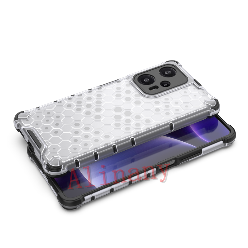 เคสสำหรับ-xiaomi-poco-f5-case-พลาสติกแบบแข็ง-shockproof-honeycomb-clear-phone-casing-poco-f5-back-cover