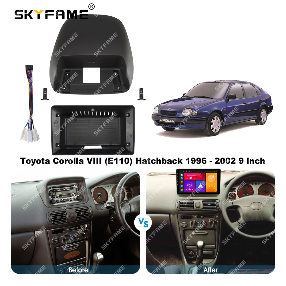 อะแดปเตอร์กรอบรถยนต์-สําหรับ-toyota-corolla-e110-viii-hatchback-1996-2002-android-radio-dash