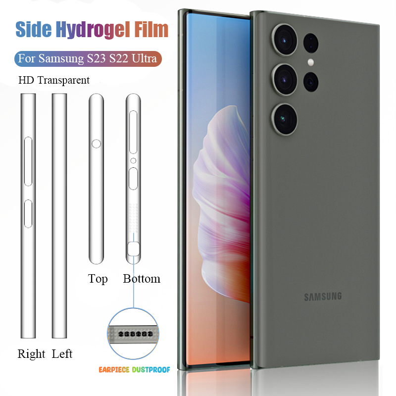 for-samsung-galaxy-s23-s22-ultra-plus-s23-frame-hydrogel-film-side-protector-dust-net-side-skin-clear-border-sticker