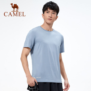 Camel เสื้อยืดแขนสั้น ระบายอากาศ แบบแห้งเร็ว ดูดซับเหงื่อ เหมาะกับการวิ่ง เล่นกีฬากลางแจ้ง สําหรับผู้ชาย