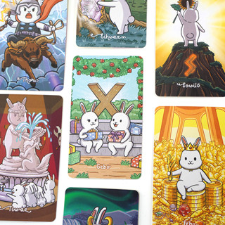 ไพ่ทาโรต์ Oracles Deck Mysterious Divination Chubby Bun Rune Tarot Deck สําหรับเด็กผู้หญิง เกมกระดาน Chubby Bun aiath