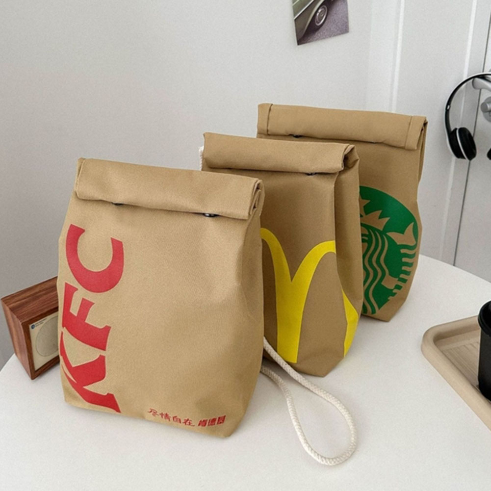 กระเป๋าเป้สะพายหลัง-กระเป๋านักเรียน-ผ้าแคนวาส-พิมพ์ลาย-mcdonalds-kfc-kfc-starbucks-สําหรับใส่กล่องอาหารกลางวัน